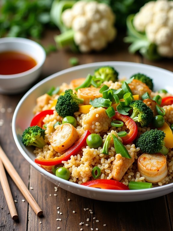 cauliflower rice vegetable stir fry