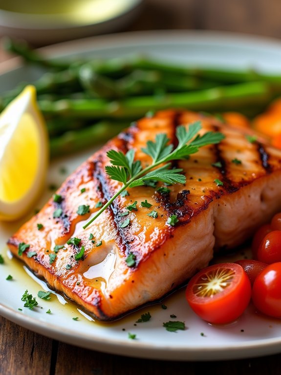 grilled salmon with herbs