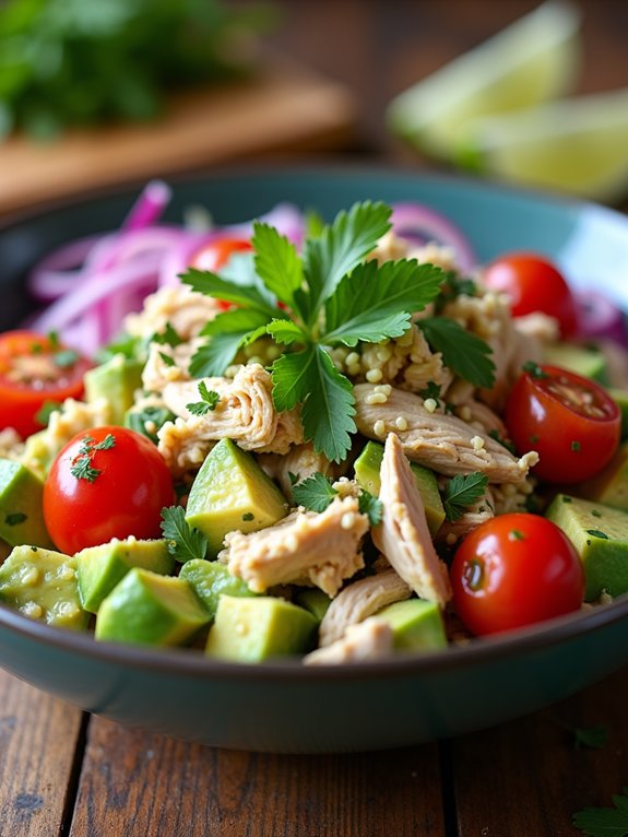 healthy chicken avocado salad