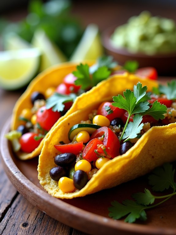 healthy colorful vegetable tacos