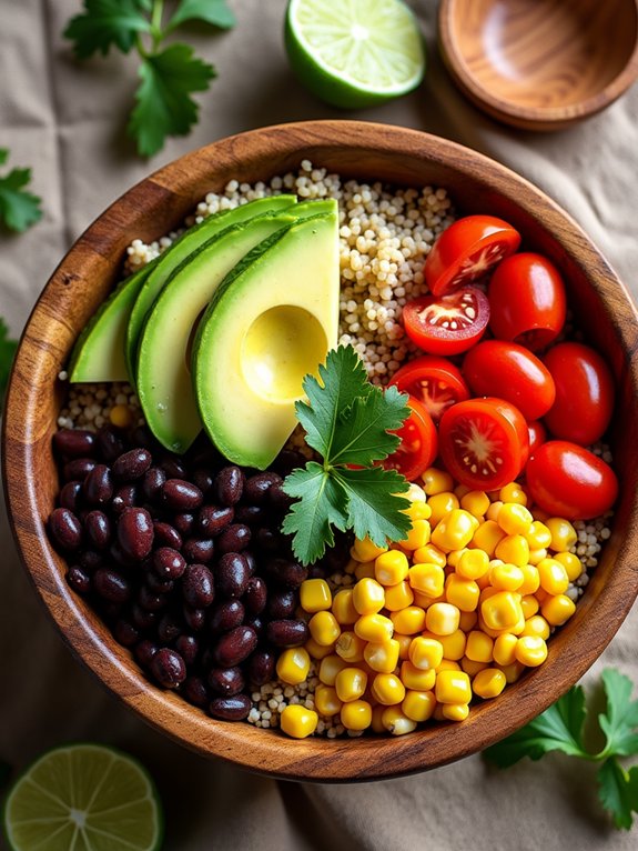 healthy quinoa black bean bowl