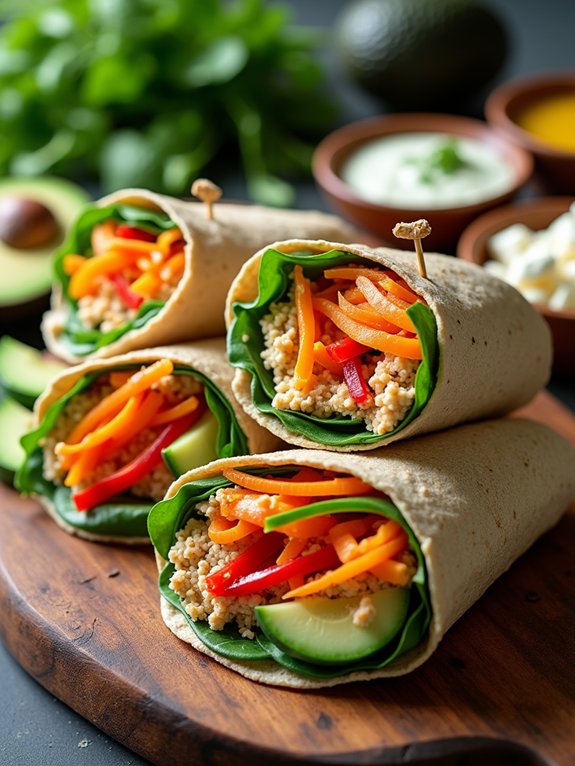 healthy wrap with hummus