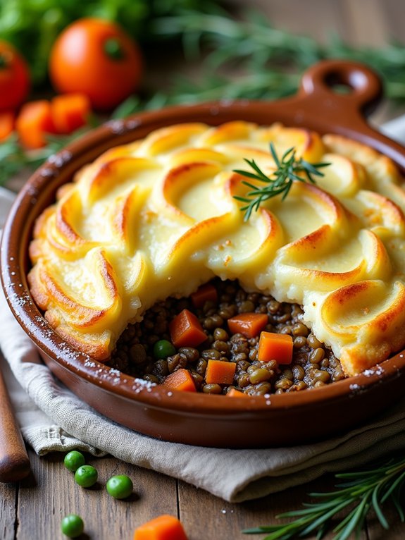 hearty lentil vegetable casserole