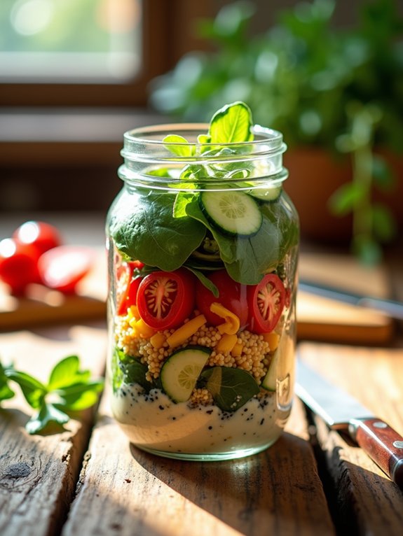 layered salad in jar