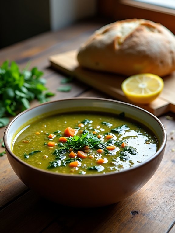 lentil soup with spinach