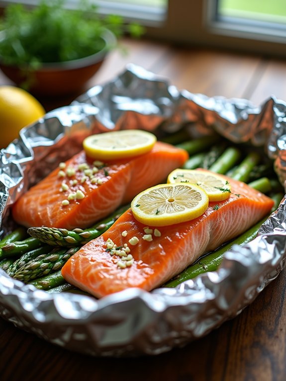 salmon asparagus foil packets