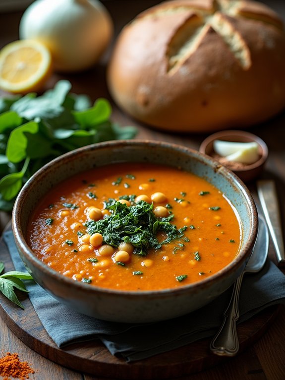 smoky chickpea spinach soup