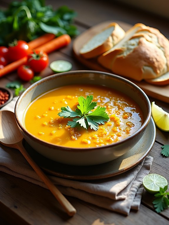 spicy coconut lentil soup