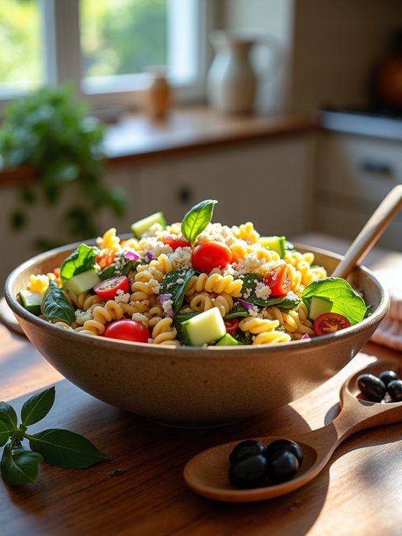 spinach pasta salad recipe