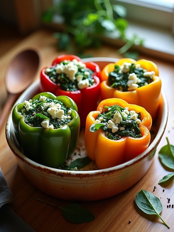 stuffed peppers with spinach