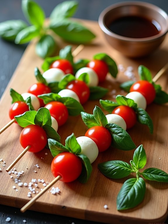 tomato mozzarella basil skewers