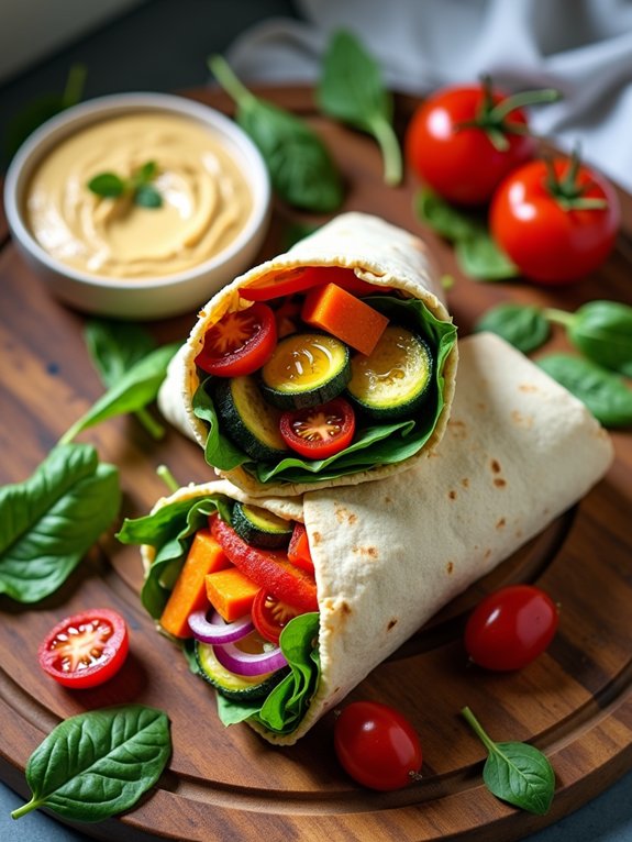 vegetable wrap with hummus