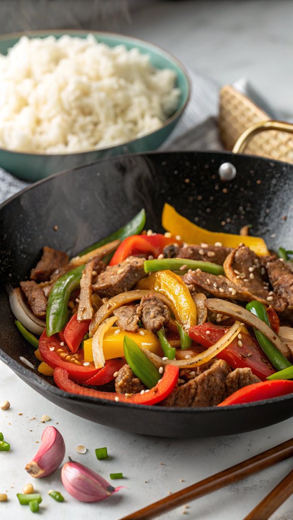 beef stir fry with peppers