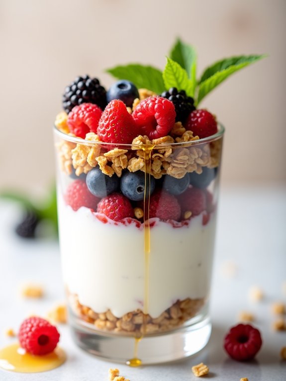 berry filled yogurt parfait