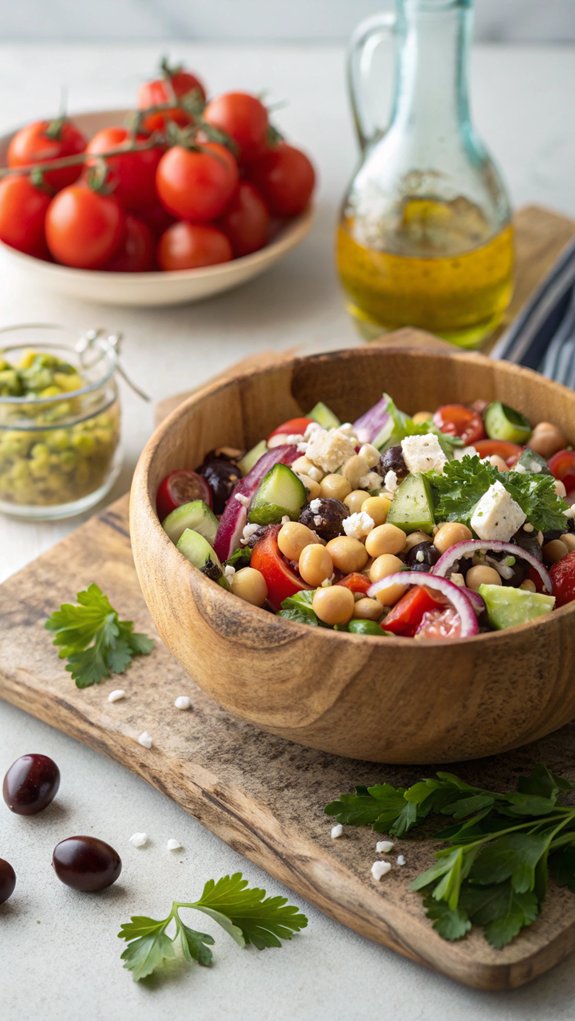 chickpea salad with mediterranean flavors