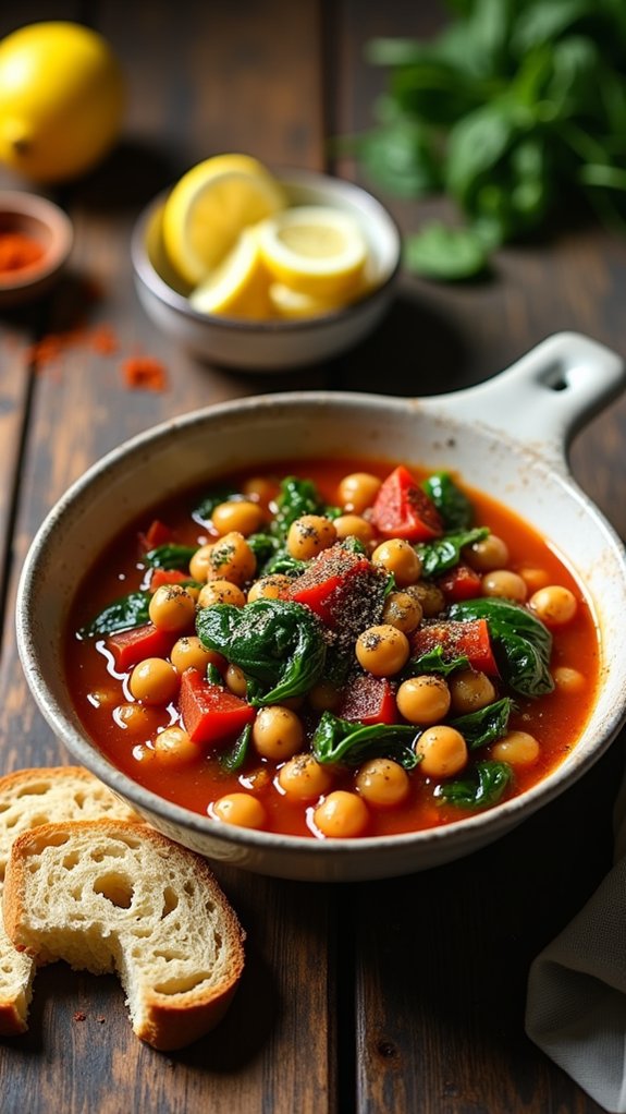 chickpea spinach hearty stew