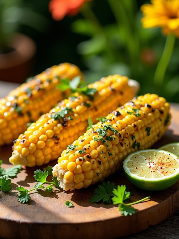 cilantro lime flavored grilled corn