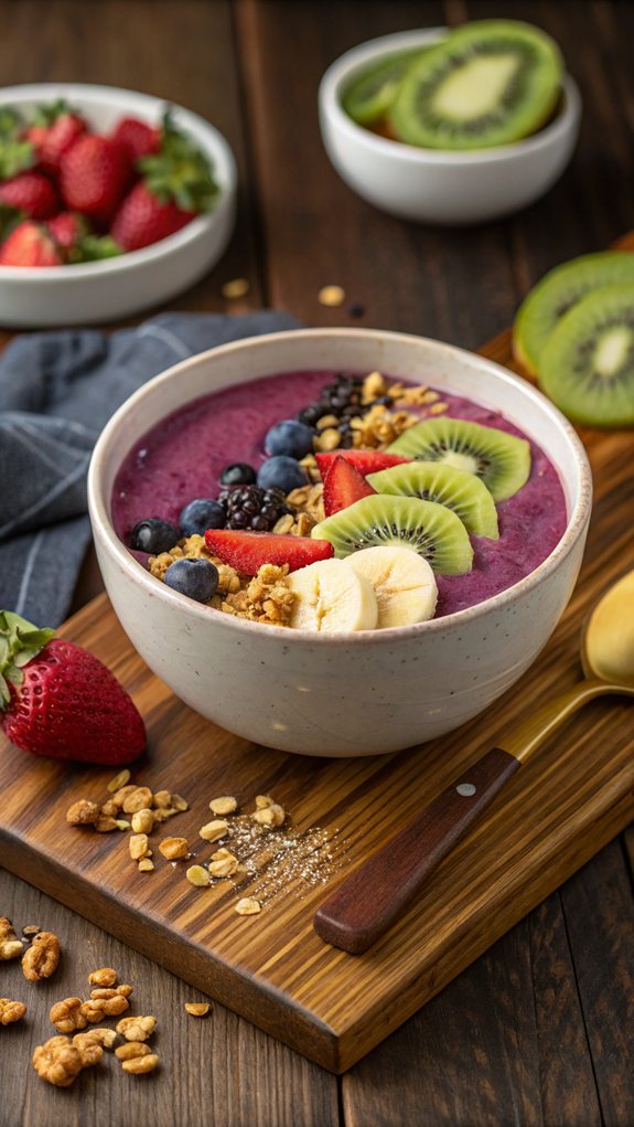 colorful blended fruit bowl