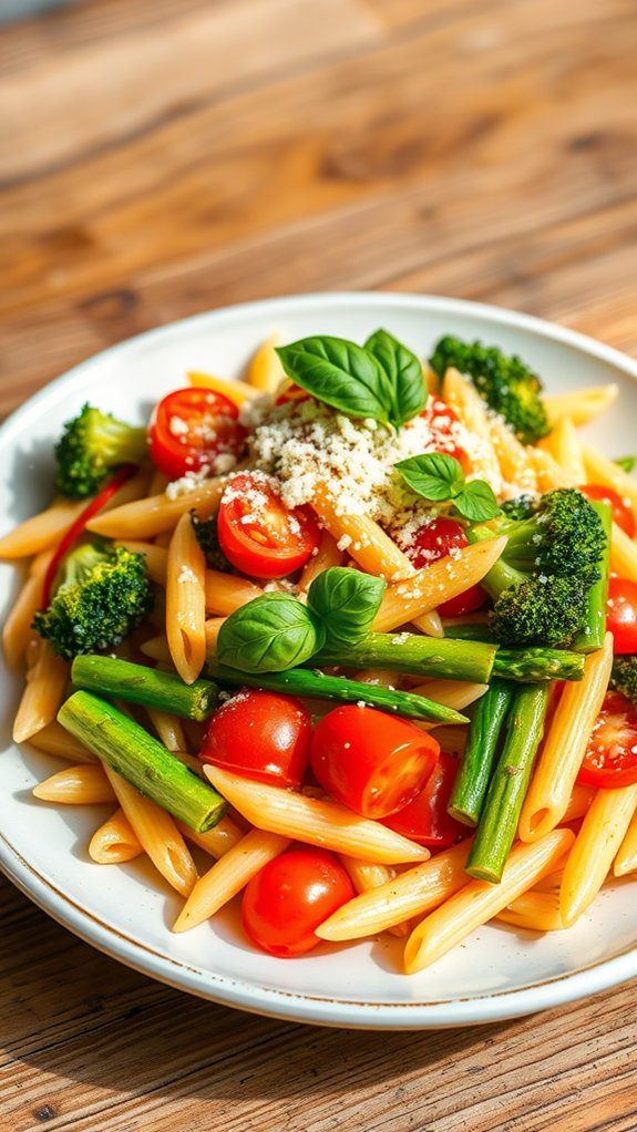 colorful vegetable pasta dish