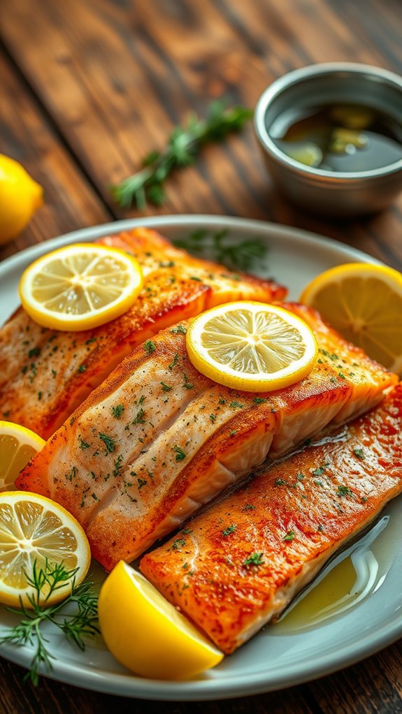 crispy lemon flavored salmon