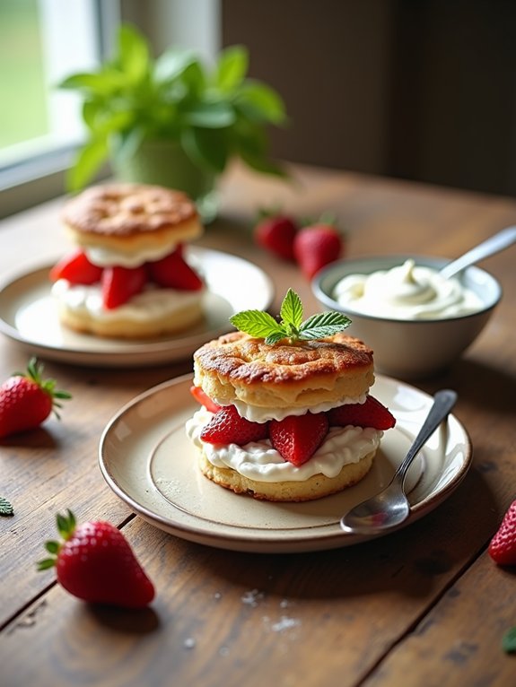 delicious dessert with strawberries