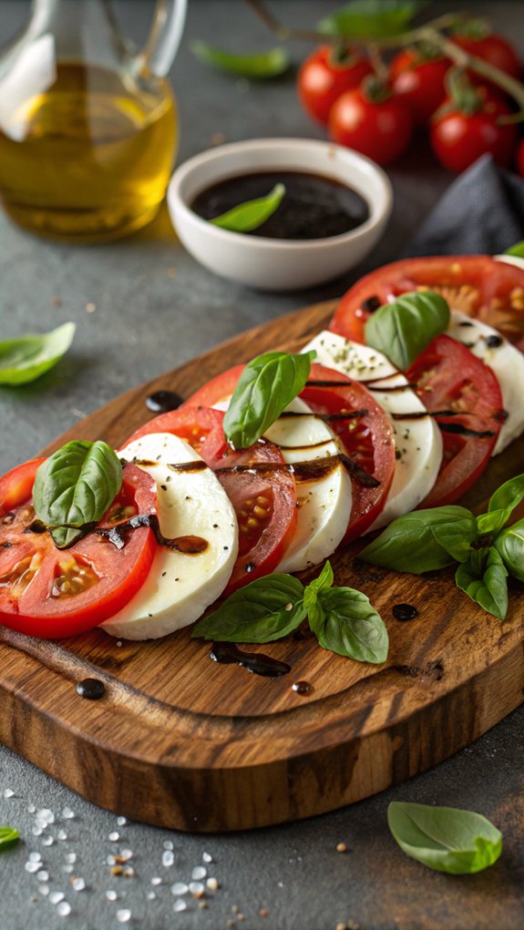 fresh mozzarella basil tomatoes