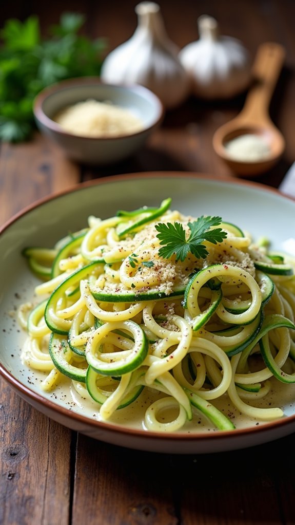 garlic parmesan zucchini noodles