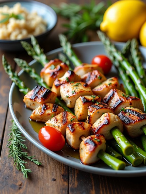 grilled chicken asparagus skewers