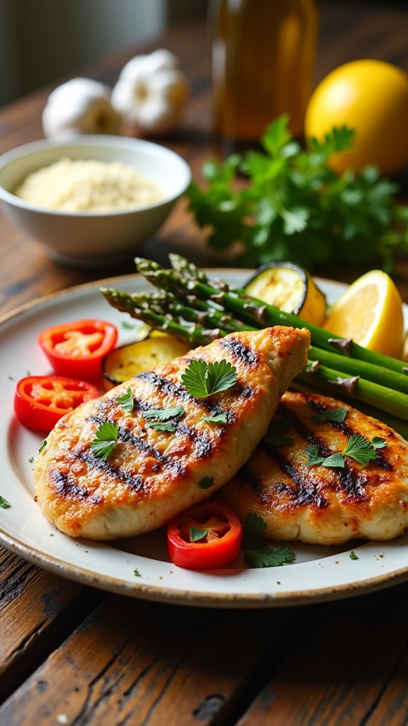 grilled chicken with garlic parmesan