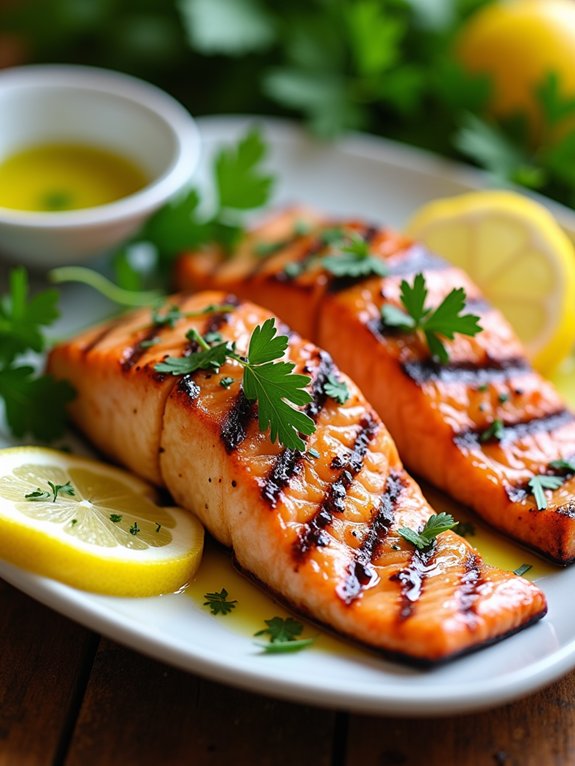 grilled salmon with herbs