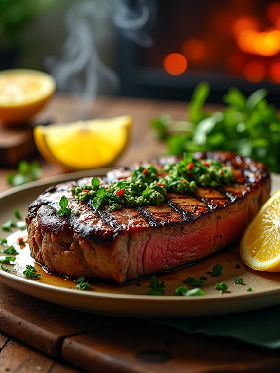 grilled steak with chimichurri