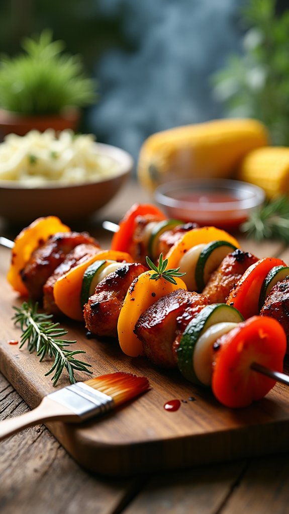 grilled tangy chicken skewers