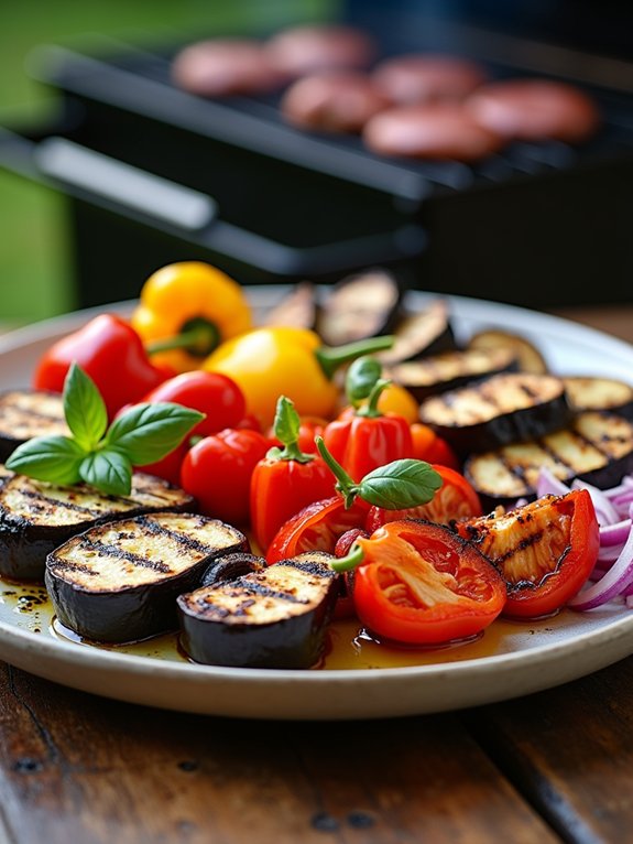 grilled vegetable dish presentation