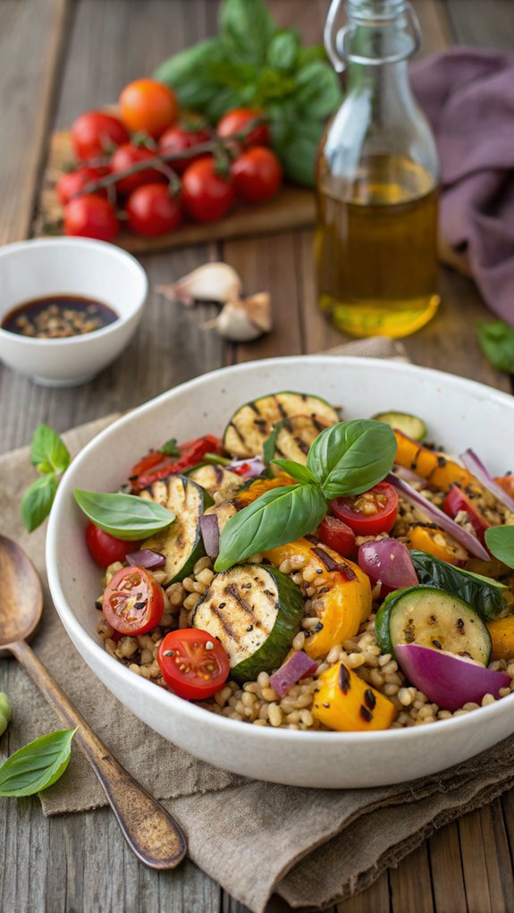 grilled vegetable farro salad