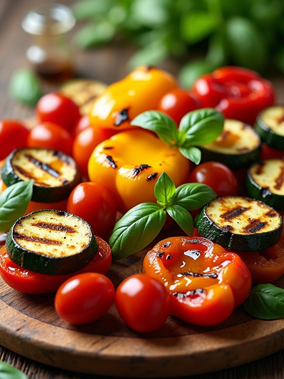 grilled vegetables with glaze