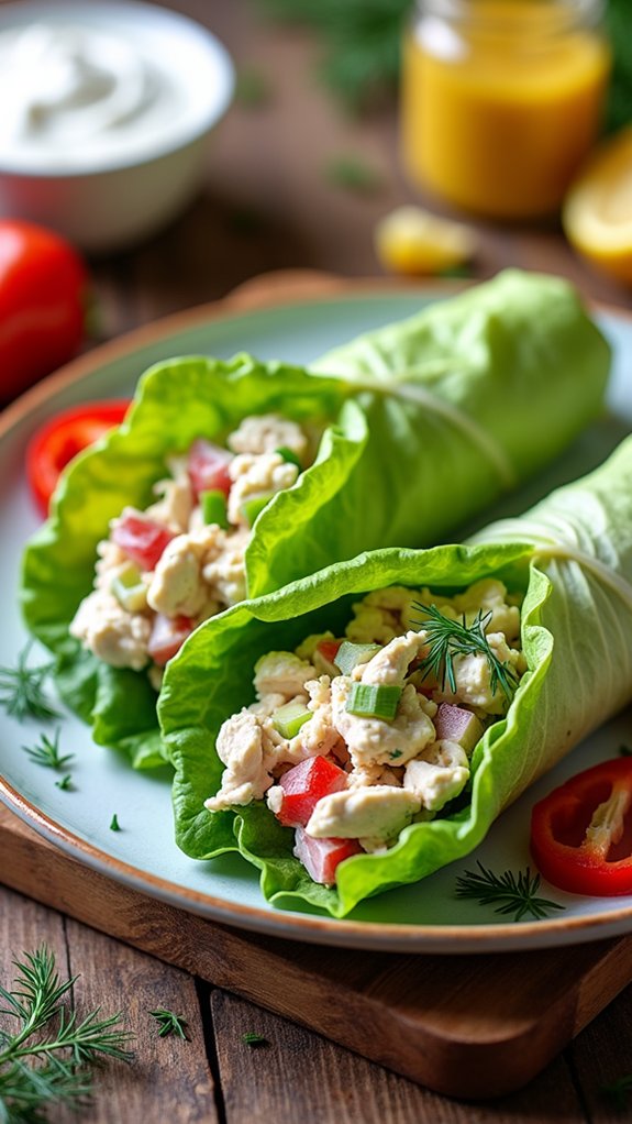 healthy chicken salad wraps