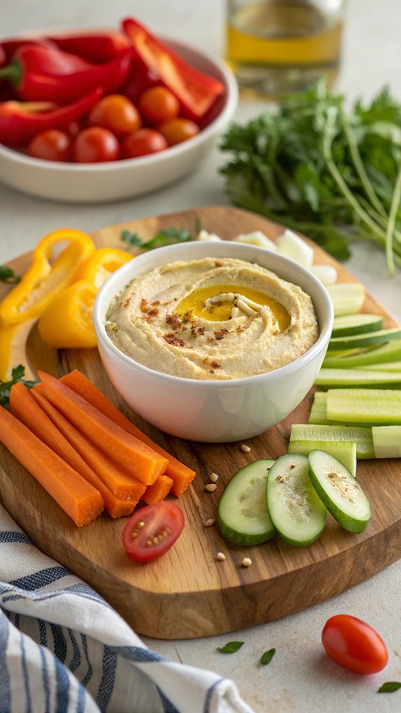 healthy dip and snacks