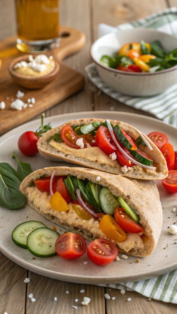 healthy pita with hummus