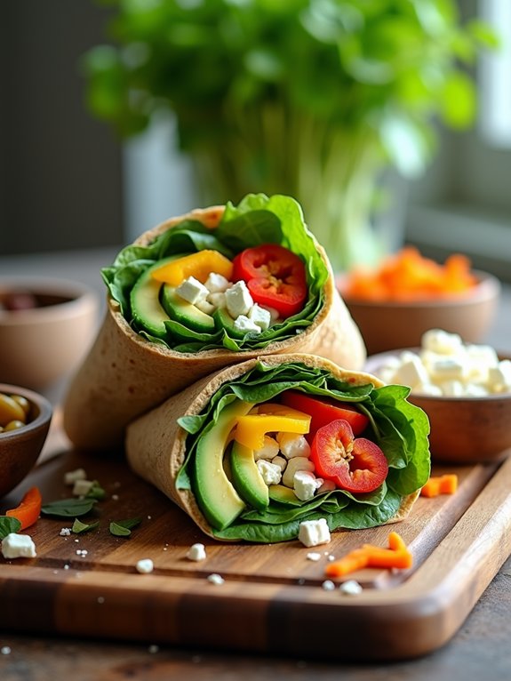 healthy wraps with hummus