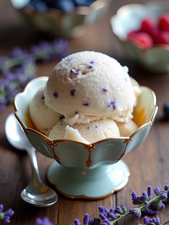 lavender infused honey ice cream