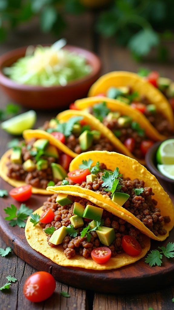 lentil filled spicy tacos