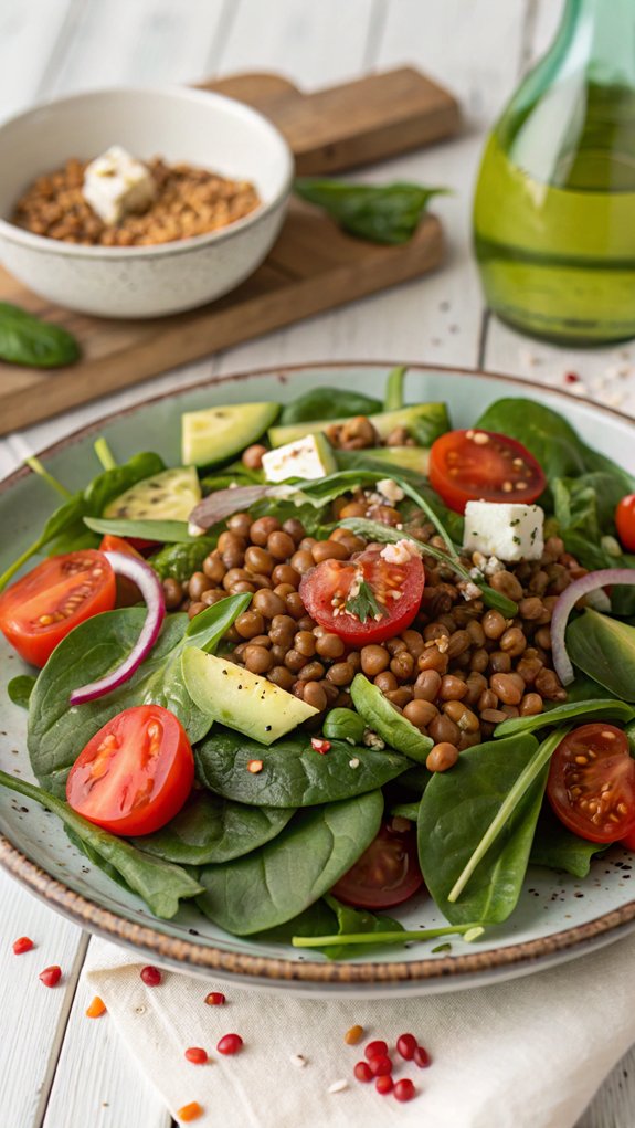 lentil spinach salad recipe