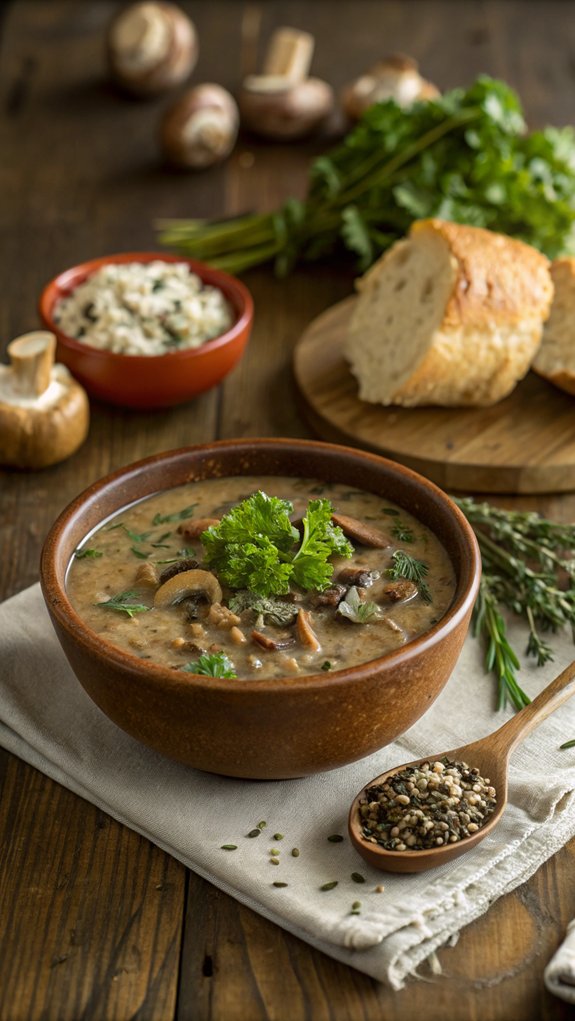 mushroom and wild rice soup