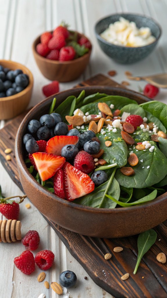 nutritious berry spinach salad