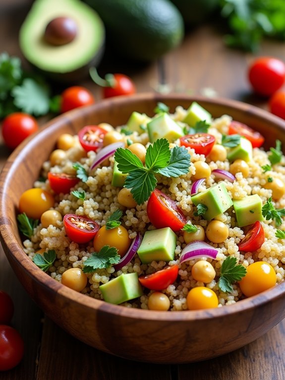 nutritious quinoa chickpea salad