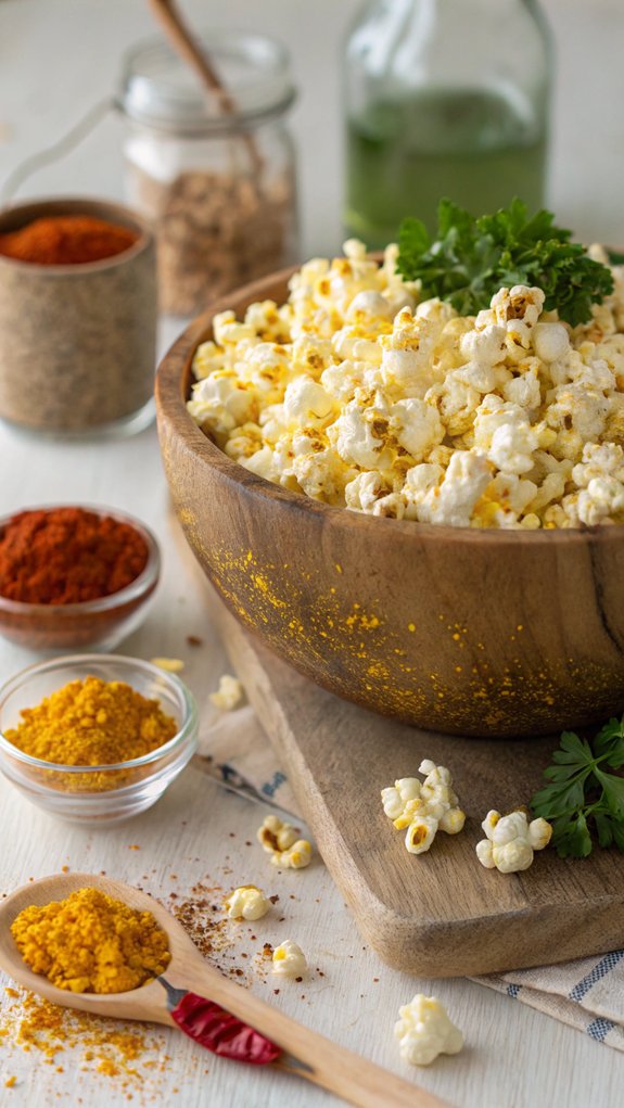 popcorn topped with yeast