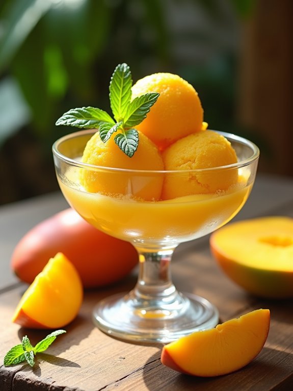 refreshing frozen mango dessert