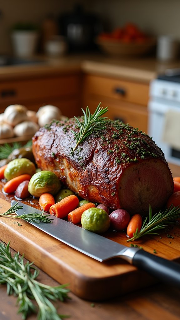 savory herb encrusted beef