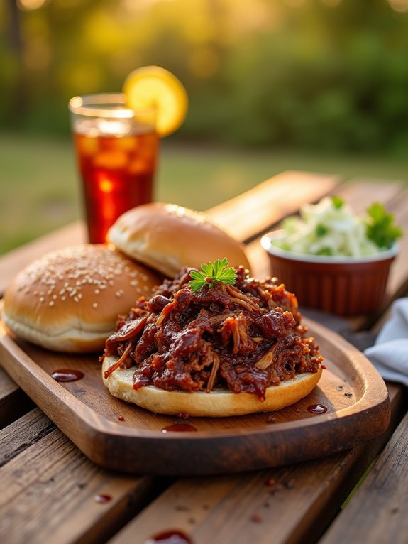 savory pulled pork sandwiches