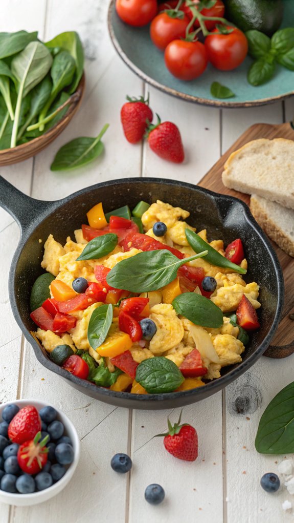 scrambled eggs with vegetables